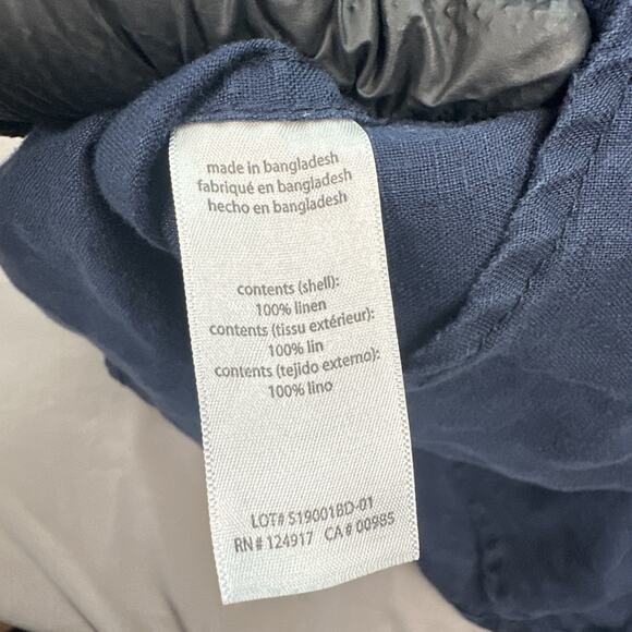 Onia Shirt Mens XL Dark Blue Linen Breathable Relaxed Coastal Beach Summertime - Picture 13 of 14